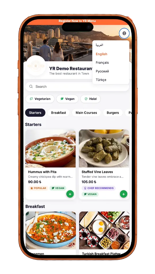 Your menu, plated