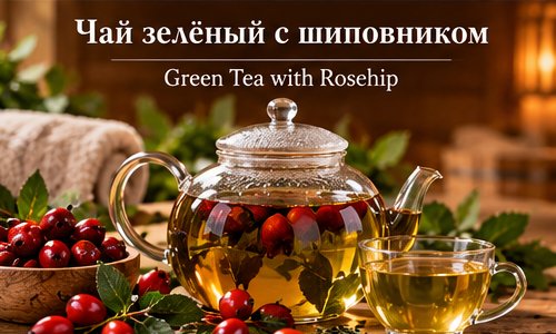 Чай зелёный с шиповником