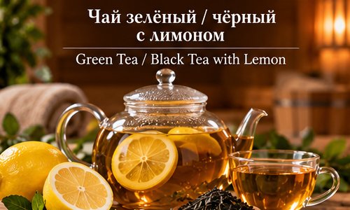 Чай зелёный / чёрный с лимоном
