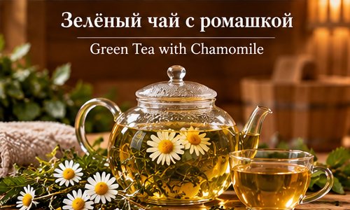 Зелёный чай с ромашкой